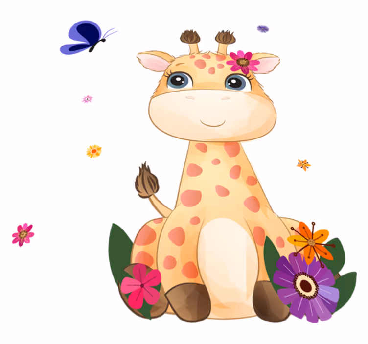 Tappeto vinile animali africa selvaggia bambina giraffa - TenStickers