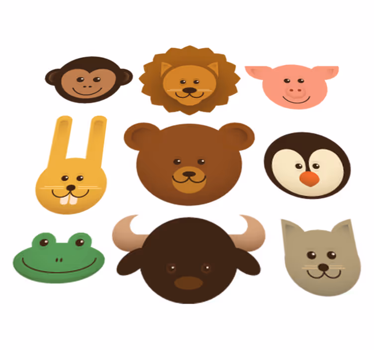 Tappeto vinile animali creature felici - TenStickers
