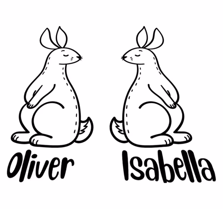 Tappeto vinile animali con coniglietti personalizzati - TenStickers