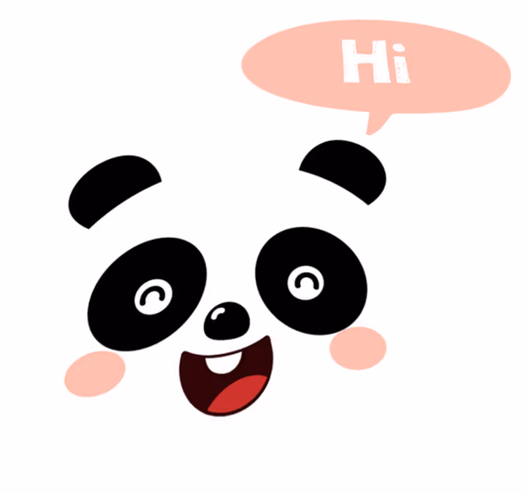 Tappeto vinile animali panda cartoon che saluta - TenStickers