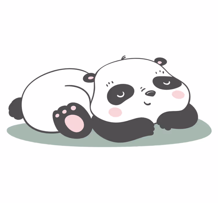 Tappeto vinile animali illustrazione panda - TenStickers