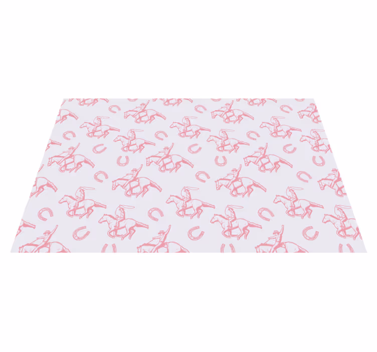 Tappeto vinile animali motivo cavallo cowboy rosa - TenStickers