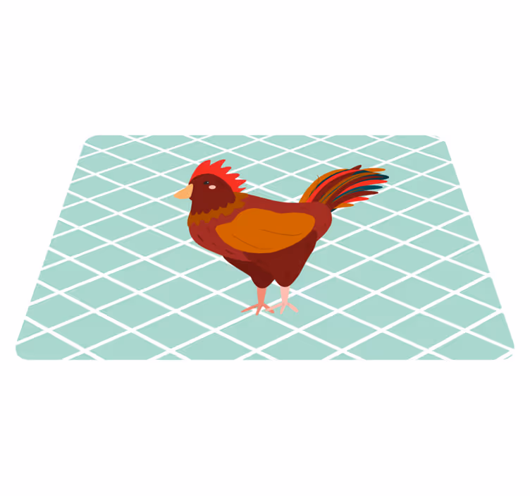 Tappeto vinile animali gallo rosso profilo laterale - TenStickers