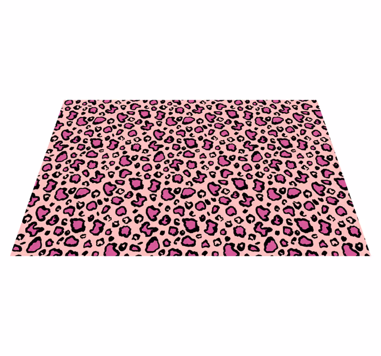 Tappeto vinile animali imitazione leopardo rosa e nero - TenStickers