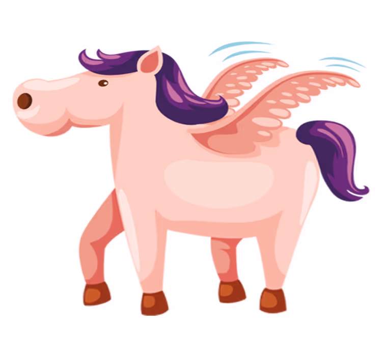 Tappeto vinile animali pony alato carino - TenStickers