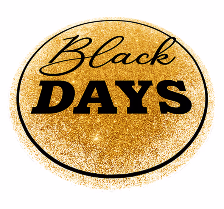 Tappeto vinile black friday bianco e oro "giorni neri" - TenStickers