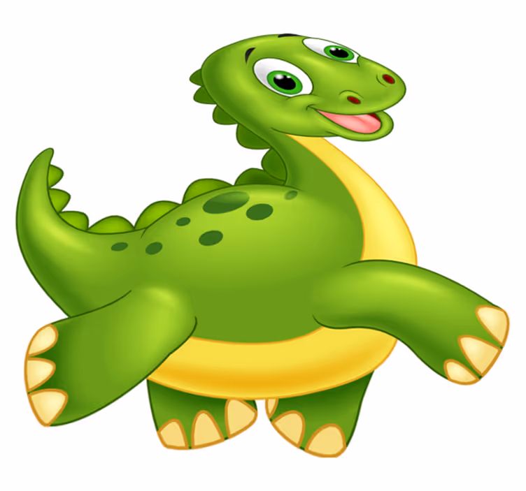 Tappeto vinile animali dinosauro verde carino - TenStickers