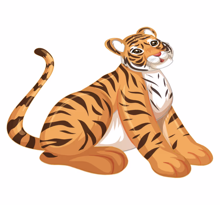 Tappeto vinile animali cucciolo di tigre giocoso - TenStickers