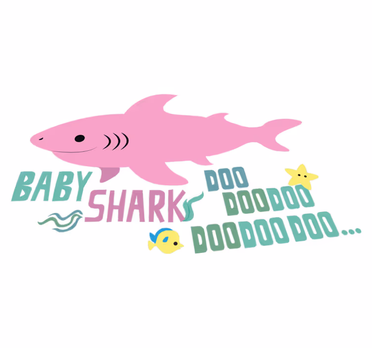 Tappeto vinile animali testi della canzone baby shark - TenStickers