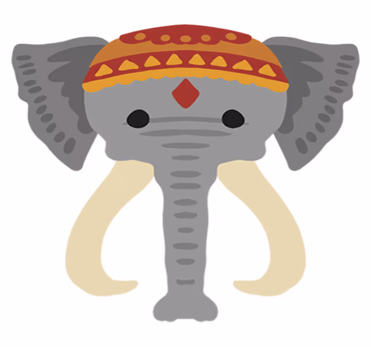 Tappeto vinile animali testa di elefante - TenStickers