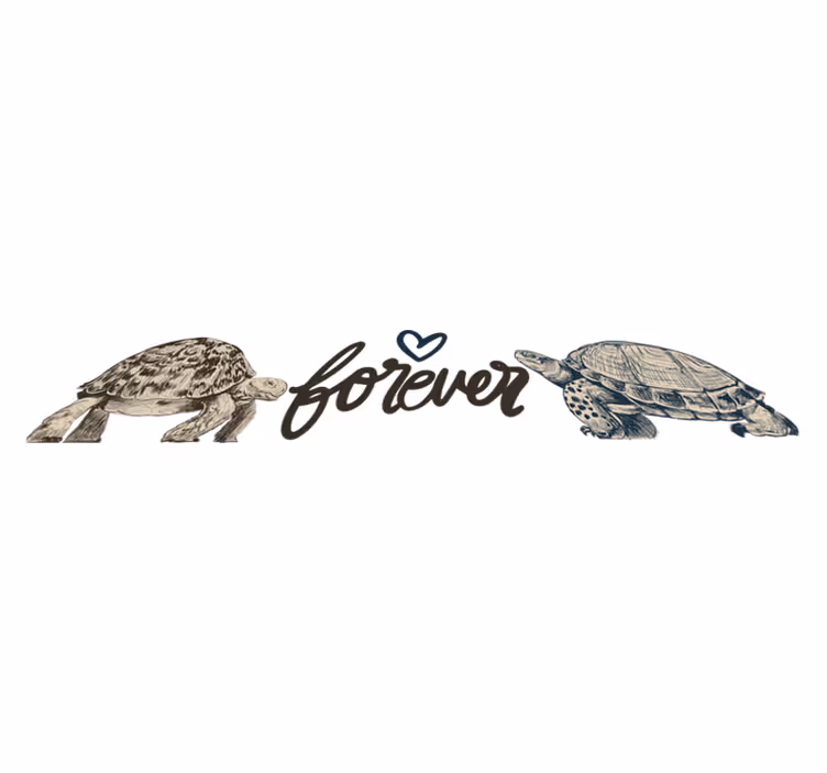Tappeto vinile animali tartarughe per sempre amore - TenStickers