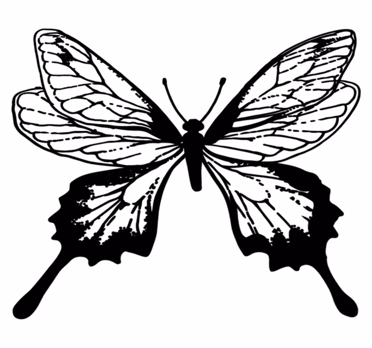 Tappeto vinile animali silhouette di farfalla elegante - TenStickers