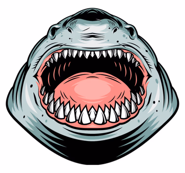 Tappeto vinile animali testa di squalo feroce - TenStickers