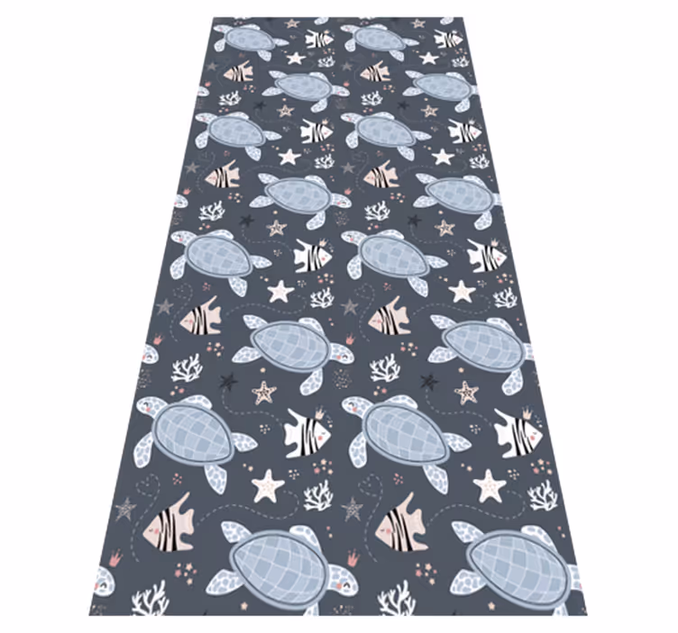 Tappeto vinile animali tartarughe e pesci sottomarini - TenStickers