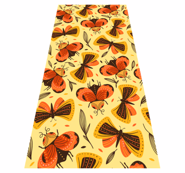 Tappeto vinile animali immagine di farfalla su fiore - TenStickers