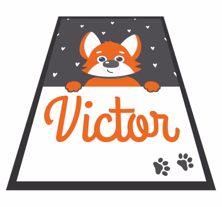 Tappeto vinile animali poster bambini con nome - TenStickers