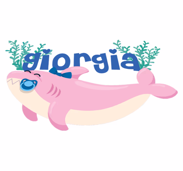 Tappeto vinile animali squalo baby con nome ragazza - TenStickers