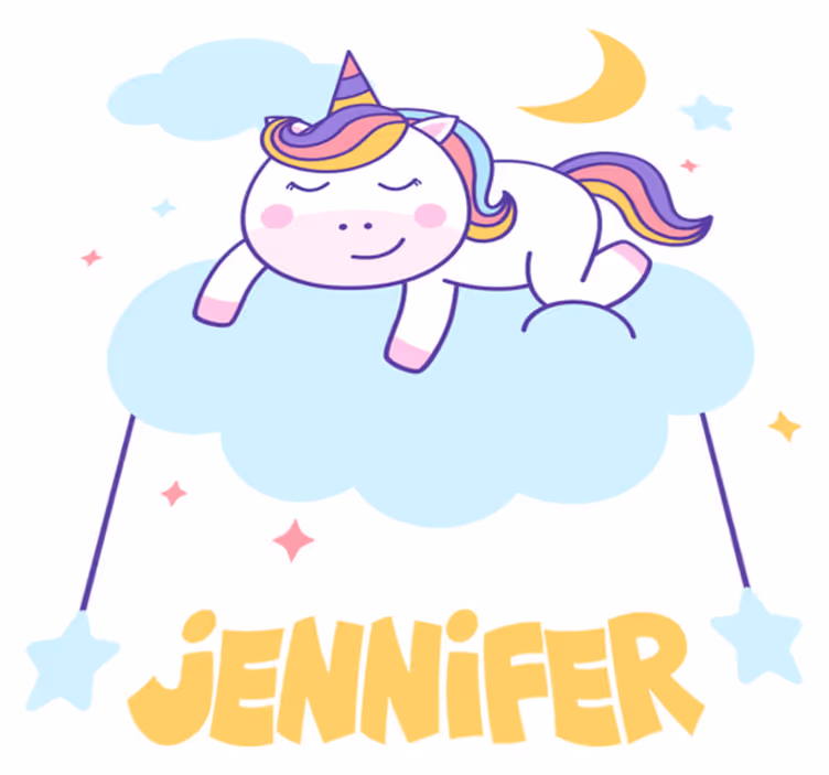 Tappeto vinile animali unicorno addormentato personalizzato - TenStickers