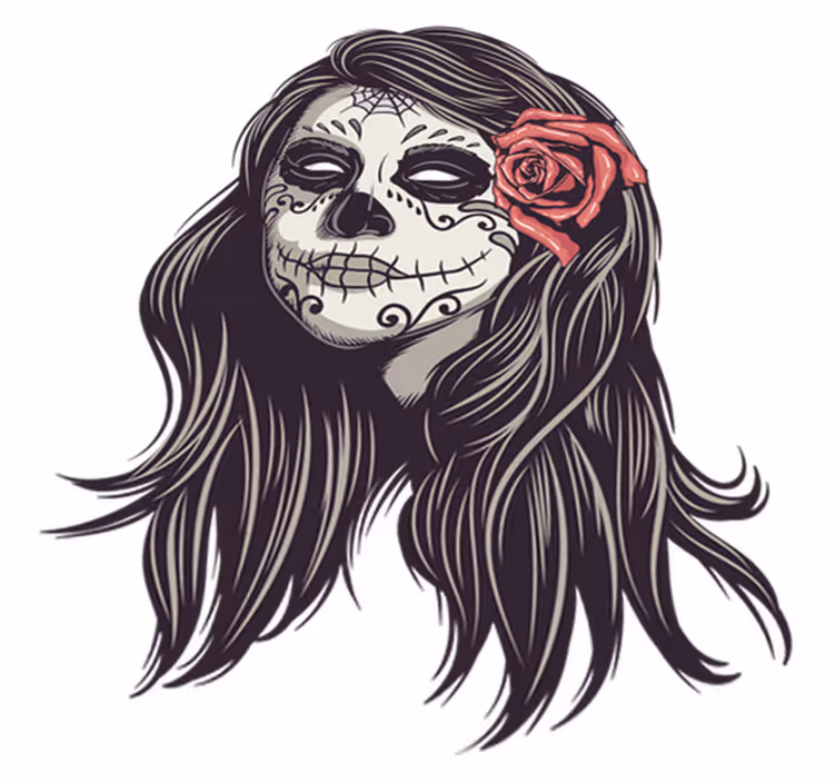 Tappeto vinile halloween ragazza del giorno dei morti - TenStickers