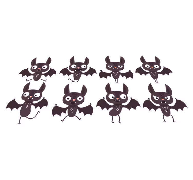 Tappeto vinile halloween pack di pipistrelli allegri - TenStickers
