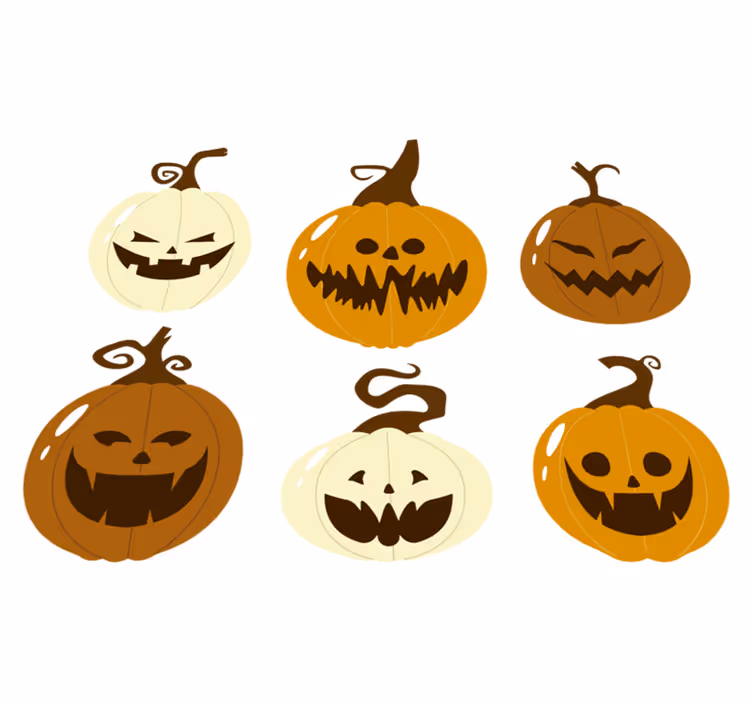 Tappeto vinile halloween kit di zucche inquietanti - TenStickers