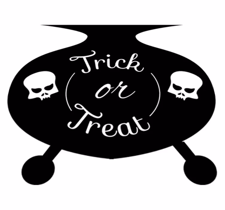 Tappeto vinile halloween calderone dolcetto o scherzetto - TenStickers