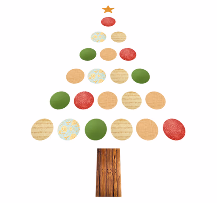 Tappeto vinile natale albero colorato - TenStickers