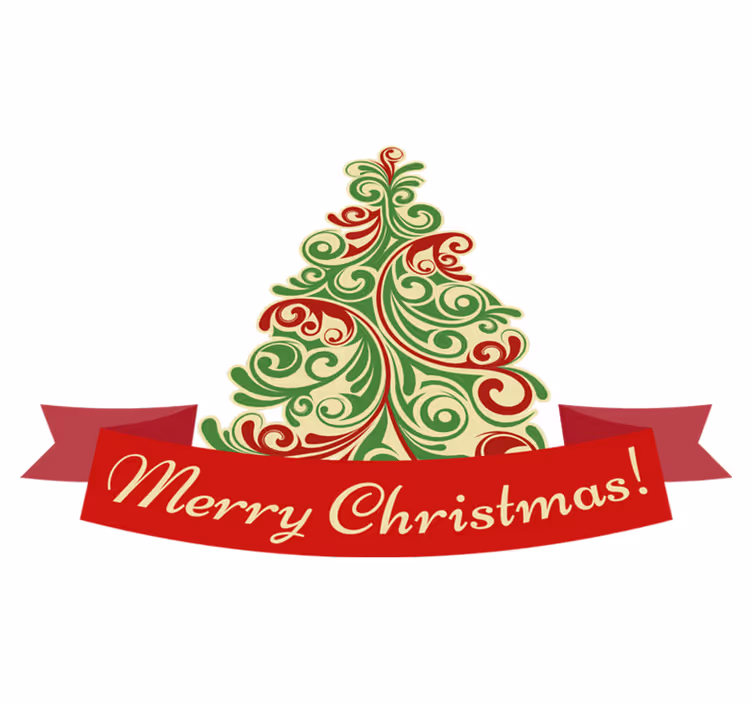 Tappeto vinile natale albero classico con messaggio - TenStickers