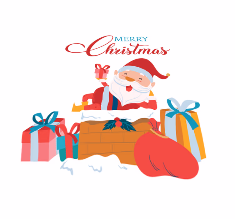 Tappeto vinile natale buon natale con babbo natale - TenStickers