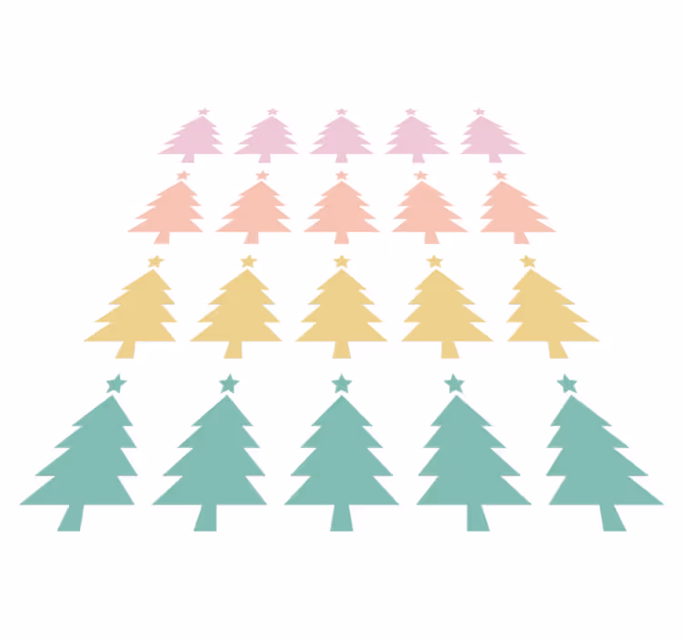 Tappeto vinile natale fogli di alberi di natale - TenStickers