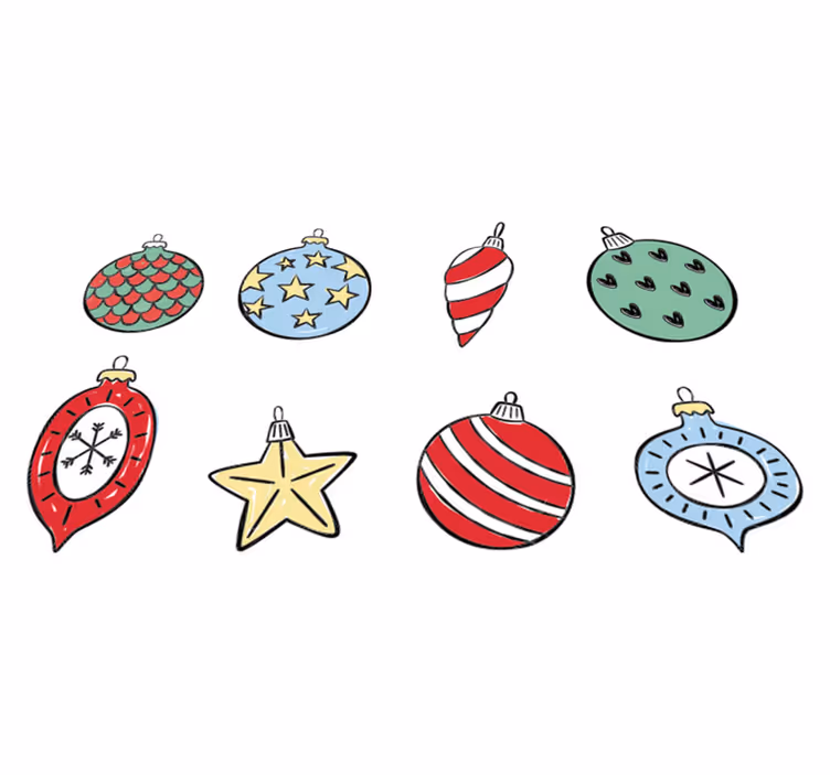 Tappeto vinile natale set di palline di natale vintage - TenStickers