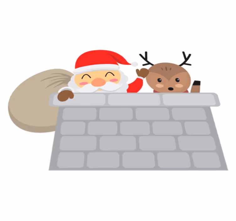 Tappeto vinile natale babbo natale e renne - TenStickers