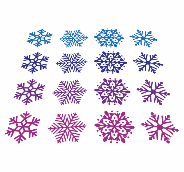Tappeto vinile natale pacco di fiocchi di neve viola e blu - TenStickers