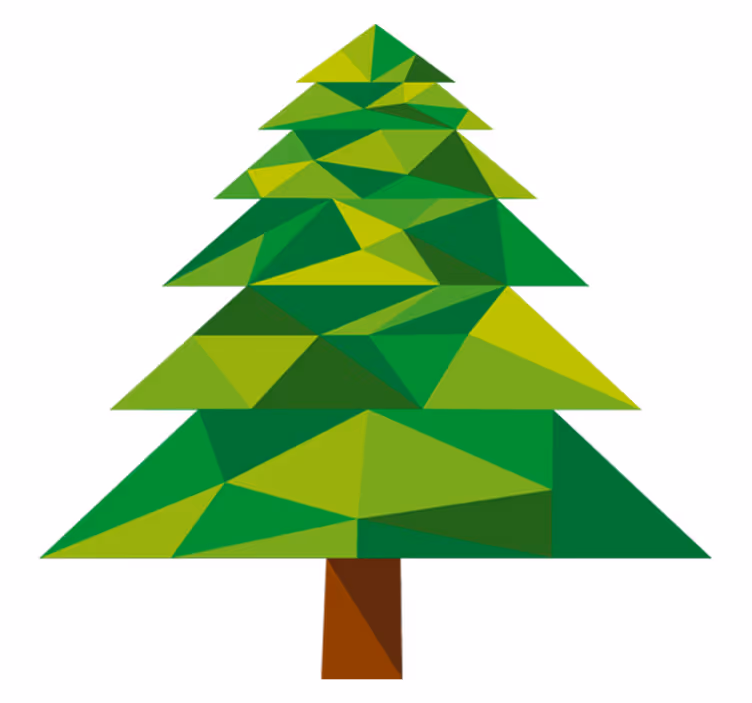 Tappeto vinile natale pino poligonale - TenStickers