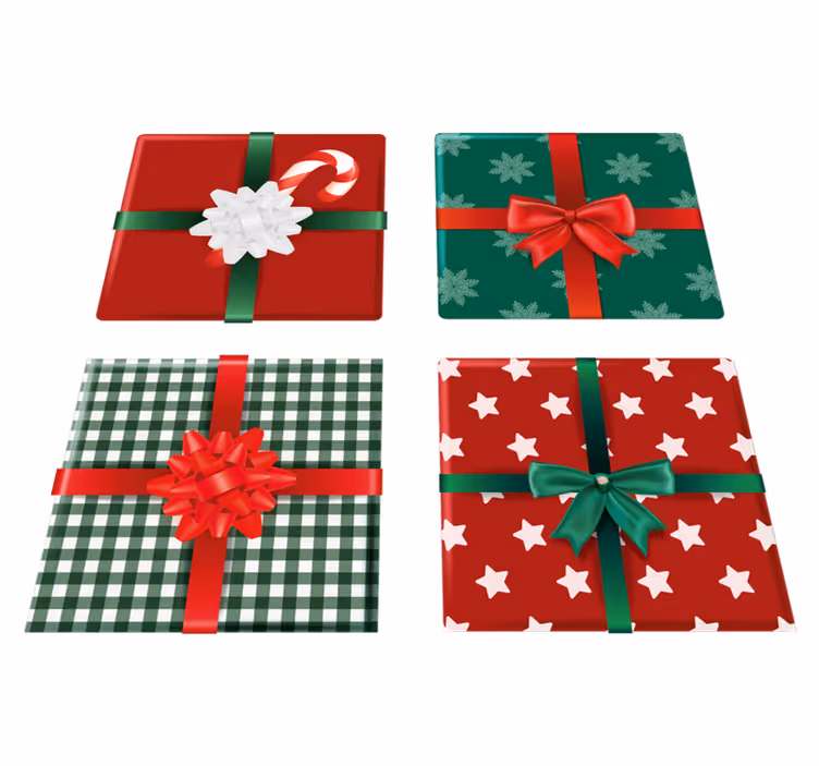 Tappeto vinile natale confezione scatole regalo - TenStickers