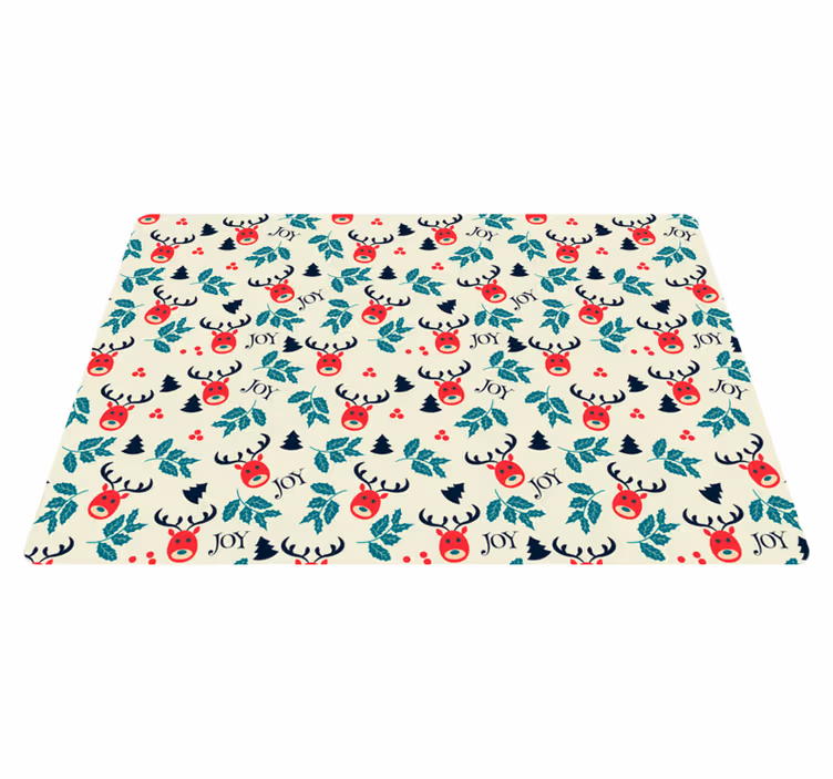 Tappeto vinile natale gioia e renne laptop - TenStickers