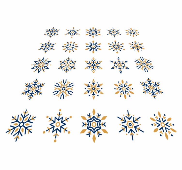Tappeto vinile natale 25 fiocchi di neve unici - TenStickers