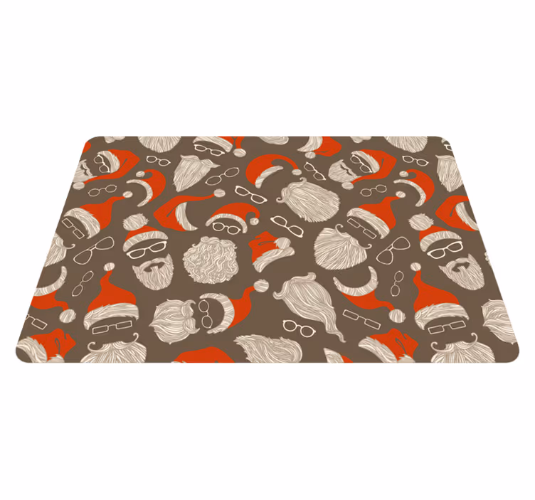 Tappeto vinile natale motivo facce babbo natale - TenStickers