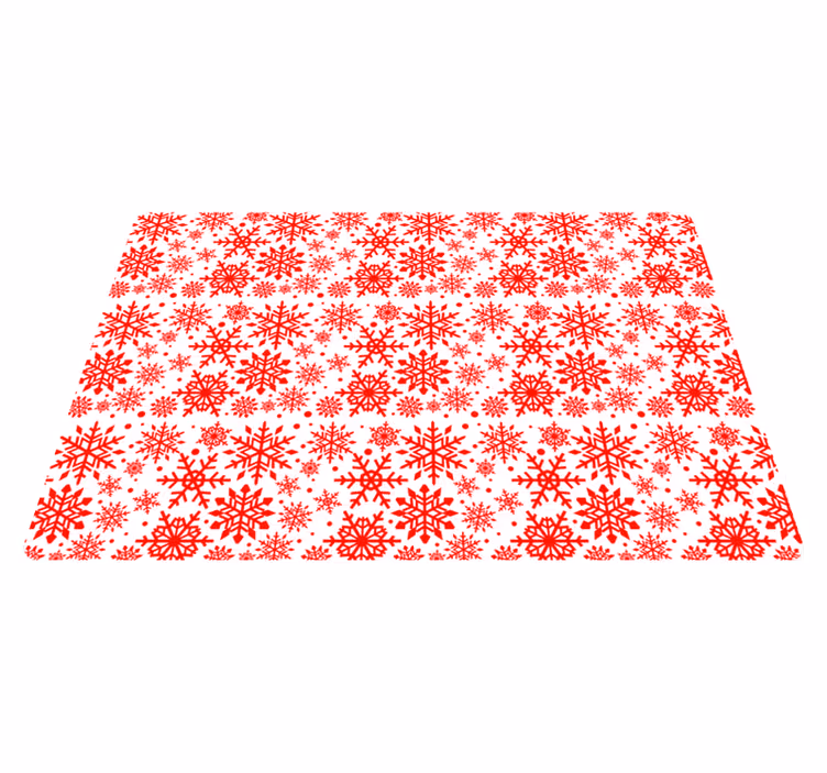 Tappeto vinile natale fiocchi di neve rossi - TenStickers