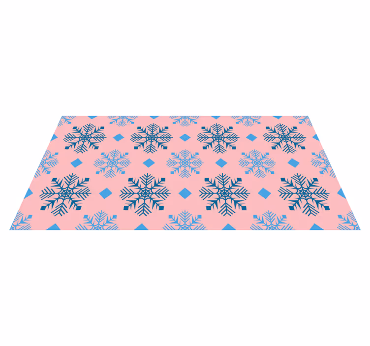Tappeto vinile natale motivo fiocchi rosa e blu - TenStickers