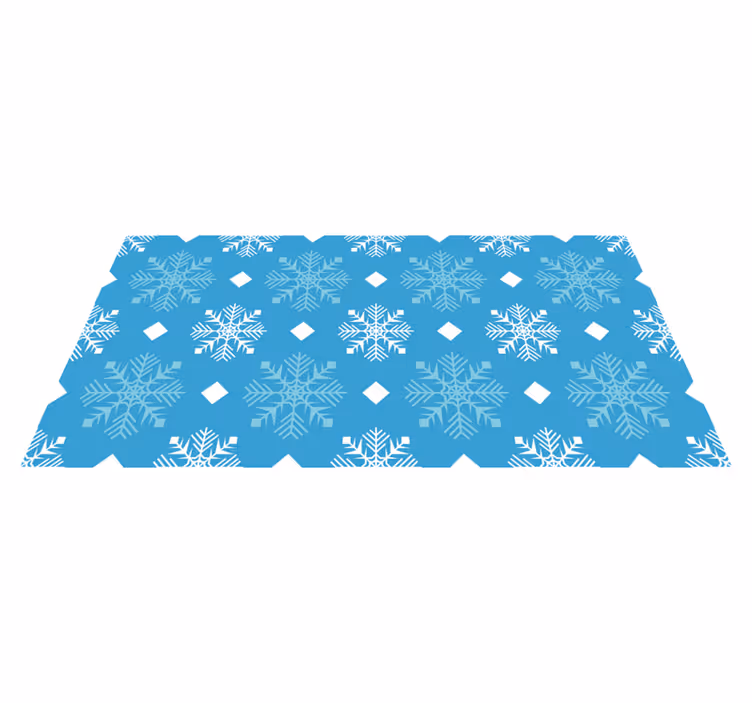 Tappeto vinile natale fiocchi di neve tonalità blu - TenStickers