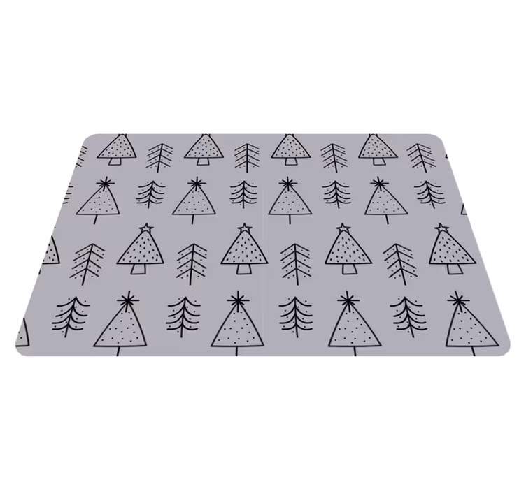 Tappeto vinile natale alberi di natale decorati - TenStickers