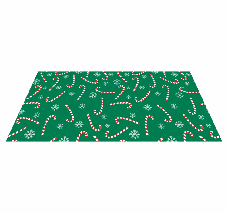 Tappeto vinile natale motivo bastoncini di zucchero - TenStickers