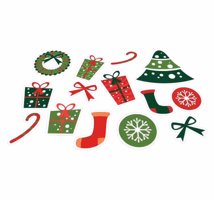 Tappeto vinile natale elementi natalizi classici - TenStickers