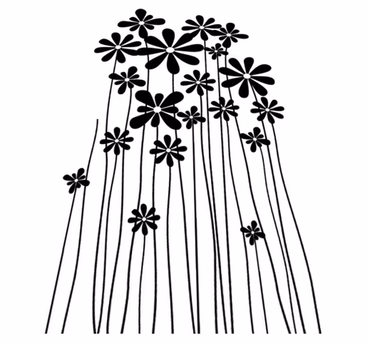 Tappeto vinile fiori grandi fiori neri - TenStickers