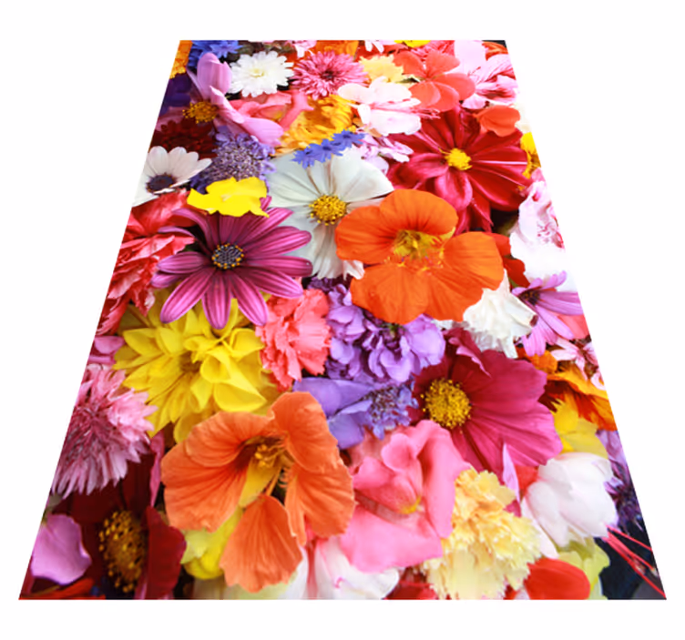 Tappeto vinile fiori tanti fiori colorati - TenStickers