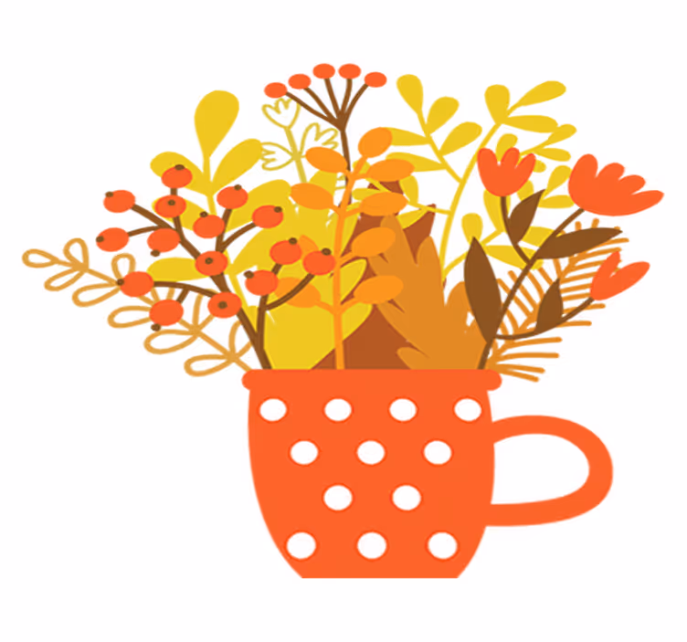 Tappeto vinile fiori barattolo autunnale - TenStickers