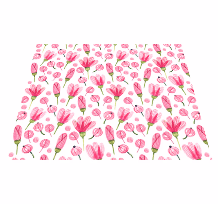 Tappeto vinile fiori fiori acquerello rosa - TenStickers