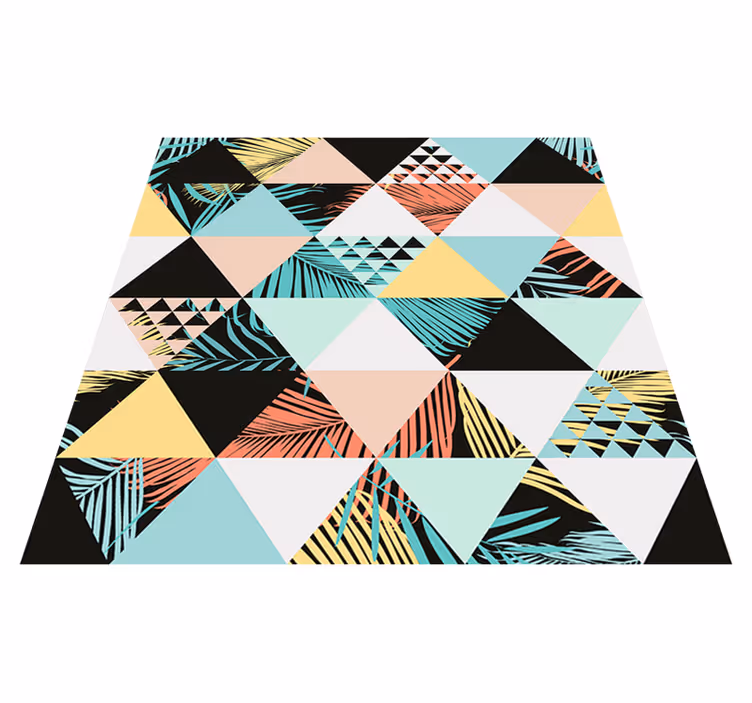 Tappeto vinile fiori triangoli tropicali - TenStickers