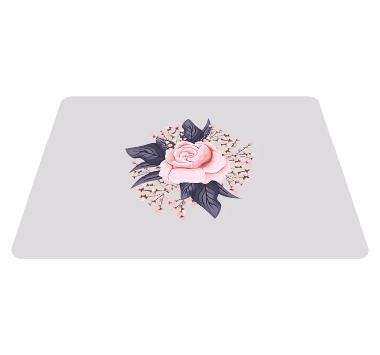 Tappeto vinile fiori design floreale straordinario rosa - TenStickers